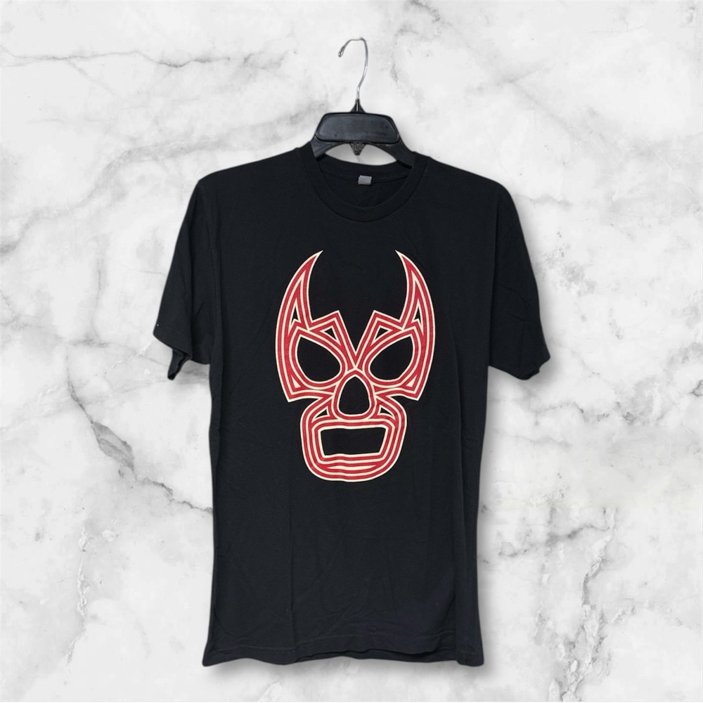 Lucha underground mask graphic tee Black Crew Neck T-Shirt medium